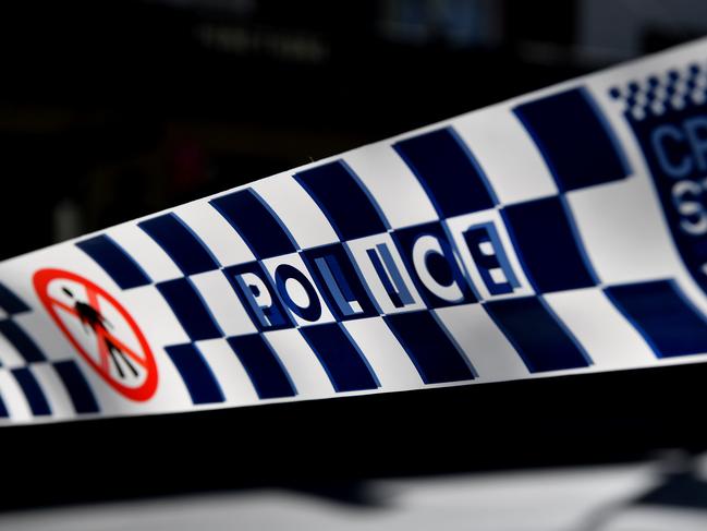 Police tape seen at a crime scene outside Penrith Police Station in Sydney, Thursday, October 3, 2019. A critical incident investigation is underway after a man was shot dead outside a western Sydney police station when he opened fire on officers with a shotgun, injuring one. (AAP Image/Joel Carrett) NO ARCHIVING