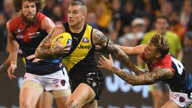 Richmond recorded a come-from-behind win over Melbourne in last year’s Anzac Day eve clash. Picture: Getty