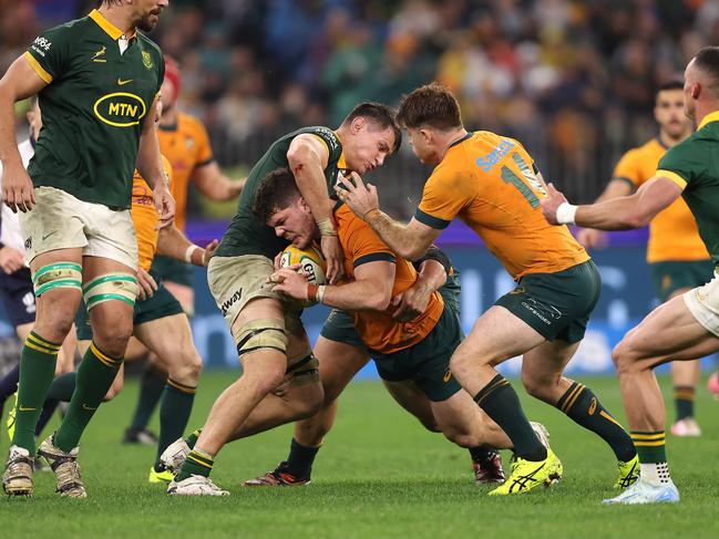 Carlo Tizzano stepped up brilliantly in place of the injured McReight to establish himself as a strong Test-quality No.7. Picture: Getty Images