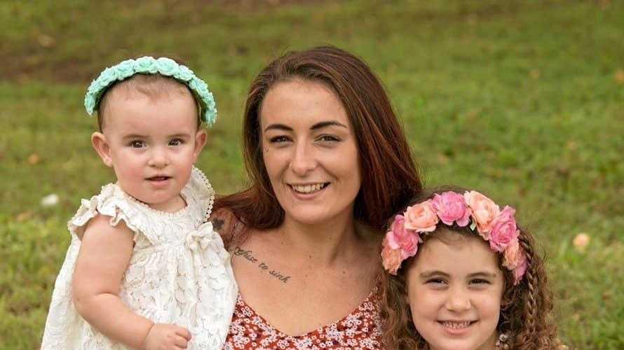 Ebony Gillett, who died last week, pictured with two of her three children. Picture: Contributed