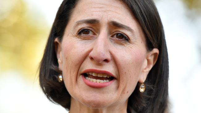 NSW Premier Gladys Berejiklian has distanced herself from her deputy. Picture: AAP