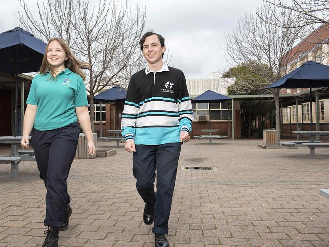 Student leaders like Eric and Tara run the market each year. Picture: Ellen Smith