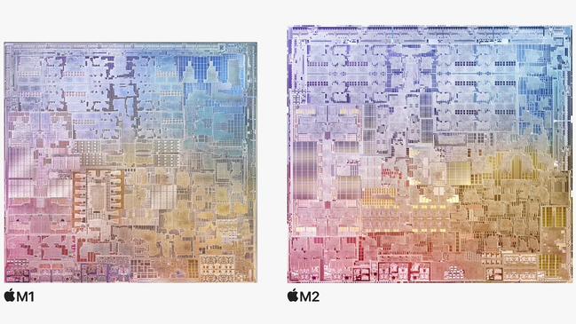 The 2020 M1 processor and 2022 M2 processor.