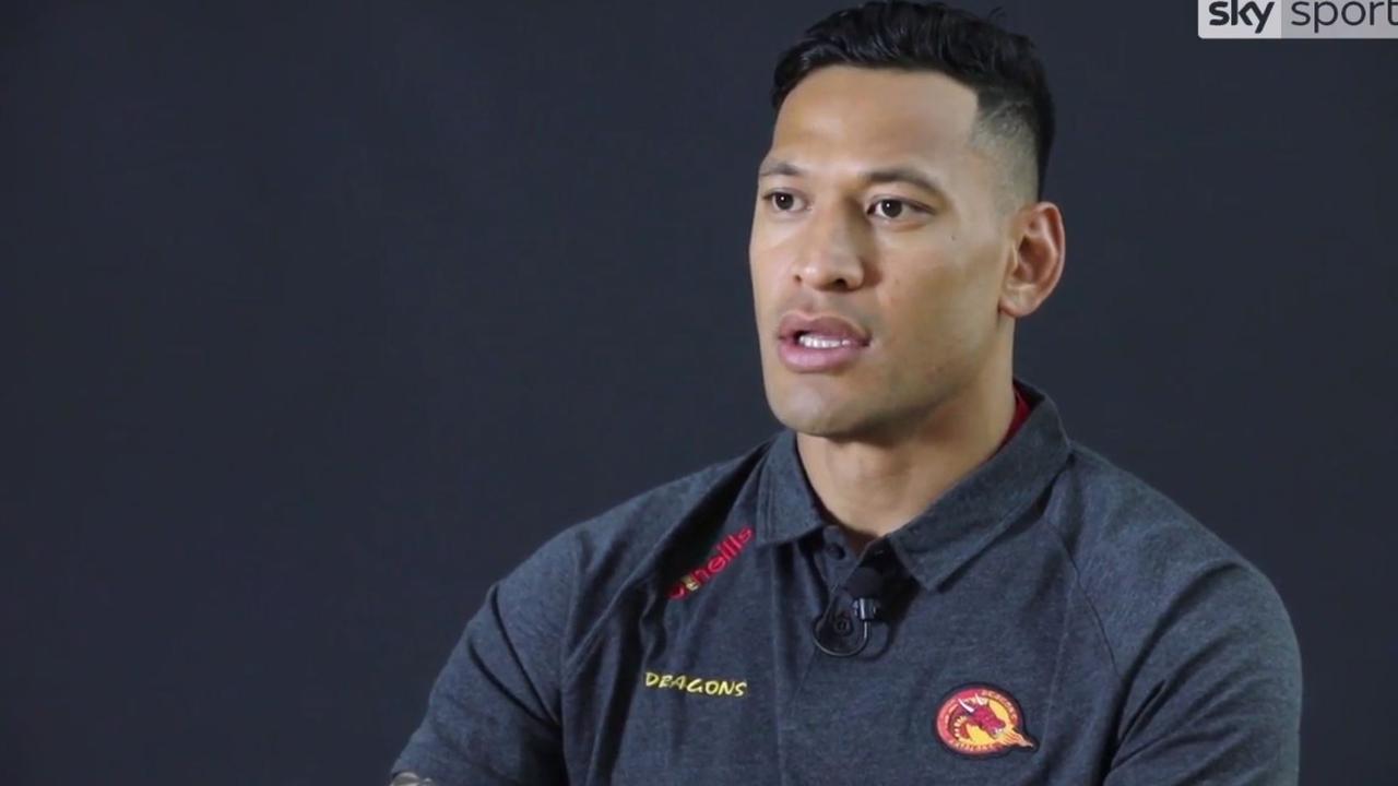 Israel Folau in a Catalan Dragons shirt.