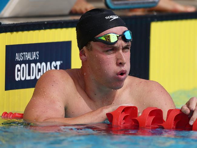 Commonwealth Games 1500m freestyle champion Sam Short withdraws from race at trails. Picture: Chris Hyde/Getty Images