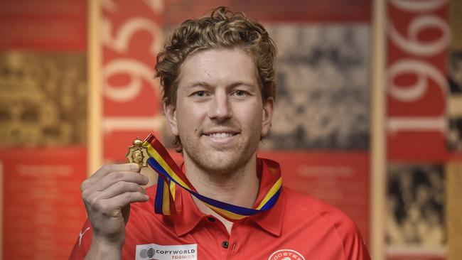 2022 Magarey Medalist Aaron Young at North Adelaide. Picture: Roy VanDerVegt