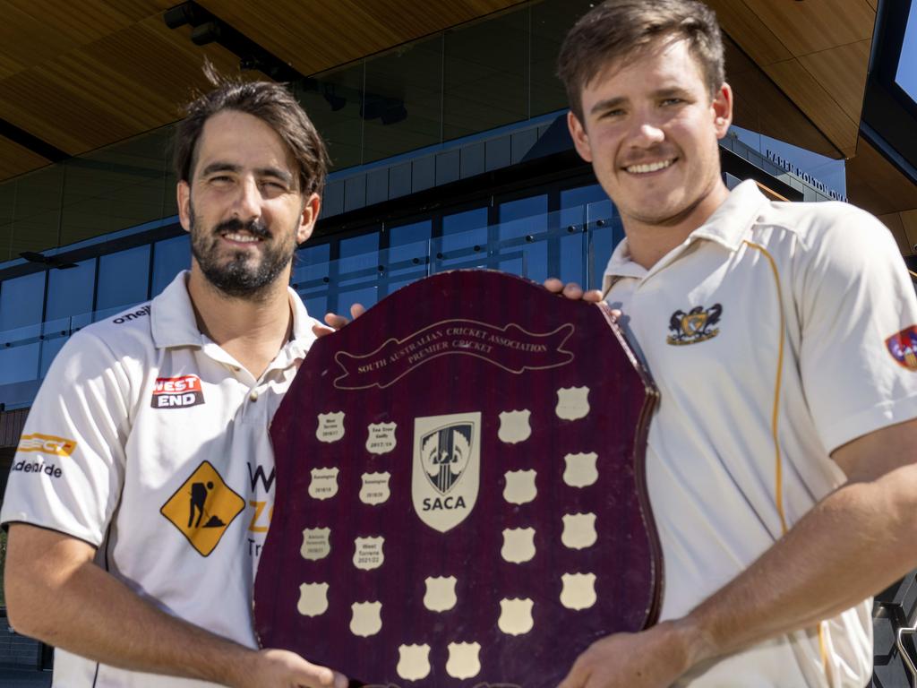 21,March, 2024: Cam Valente and  Jake Winter will be playing in the  SACA premier cricket Grand Final. Picture: Kelly Barnes