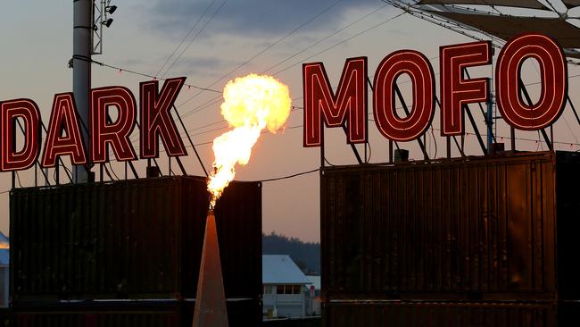 A flame burns on opening night of Dark Mofo. Picture: SAM ROSEWARNE