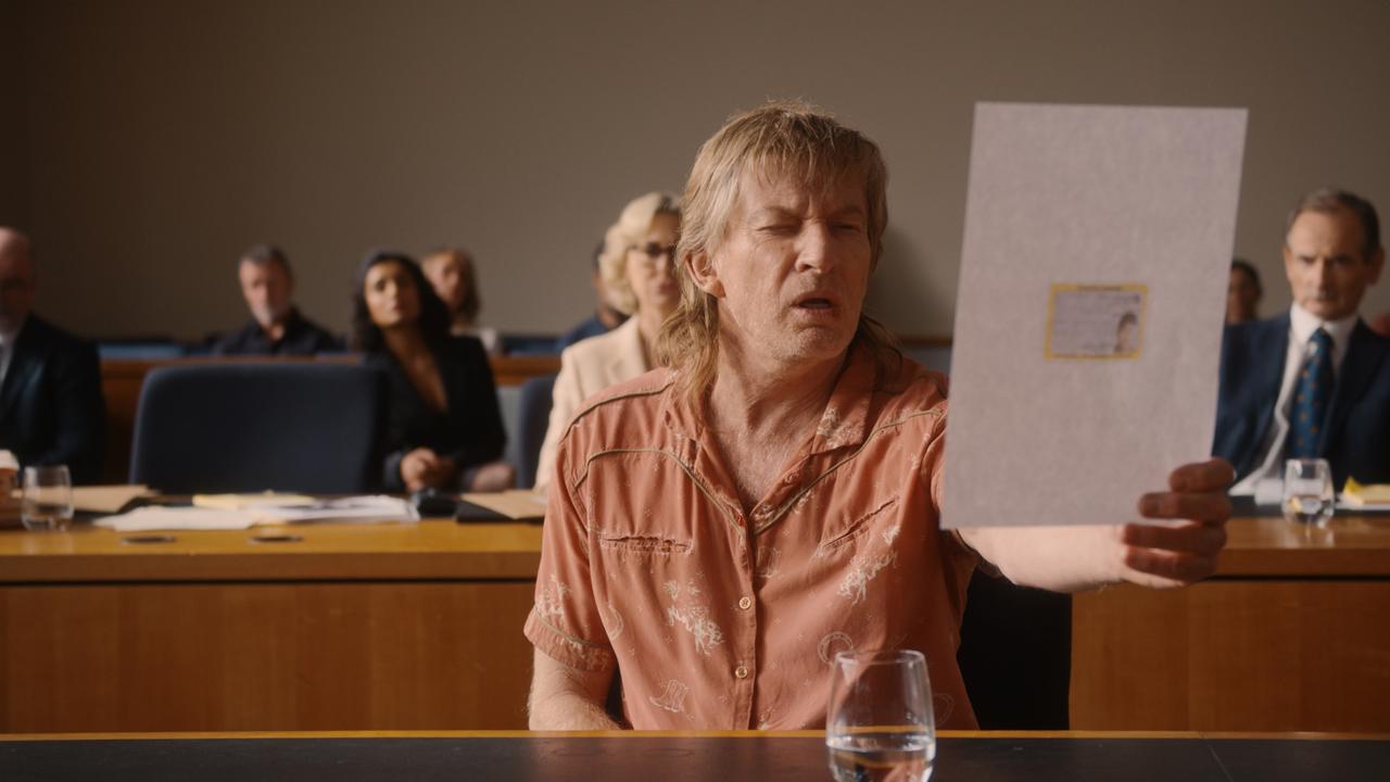 Johnny Spitieri (David Wenham) in court, in Spit film. Photo: Supplied