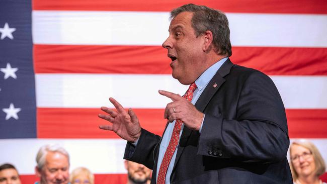 Chris Christie launches his presidential bid in Goffstown, New Hampshire, on Tuesday. Picture: AFP