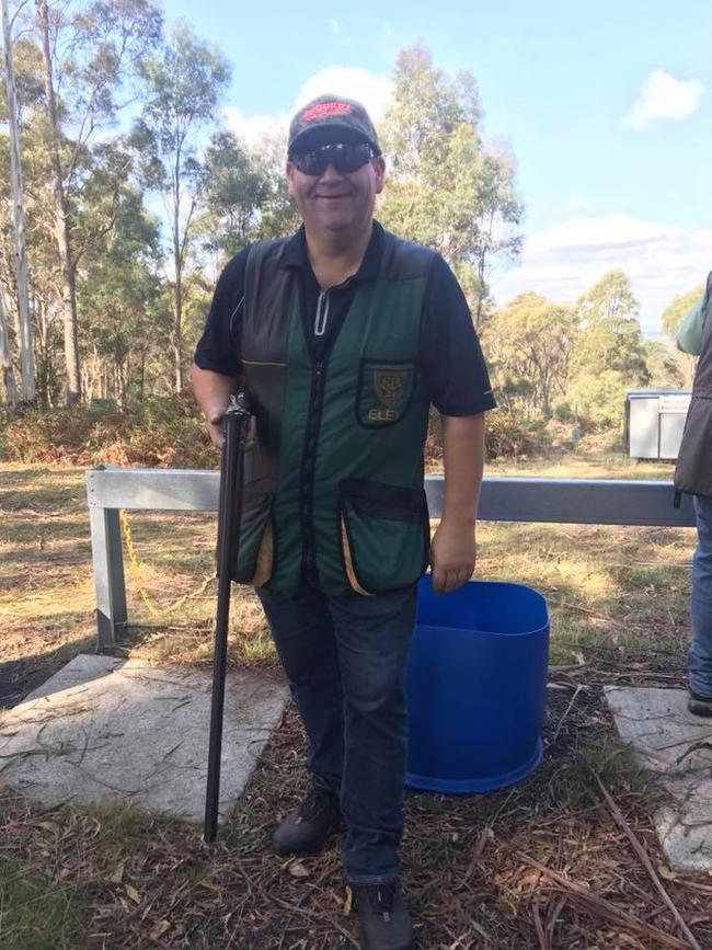 Adam Brooks, Liberal candidate for the seat of Braddon, at the Fossil Bank Clay Target Club in Sassafras, northwest Tasmania.