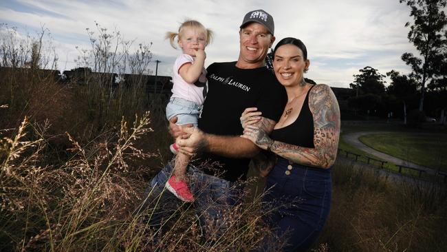 Stuart Bonds with his wife Sini Ariell and their daughter Penny. Picture: Chris Pavlich