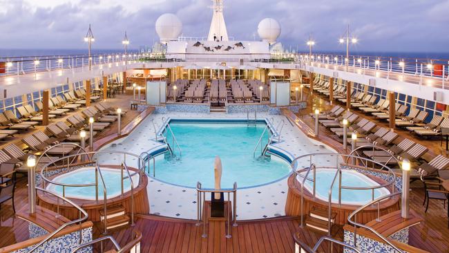 The upper deck of the Seven Seas Voyager, where Jackie worked and died. Pic: Supplied.