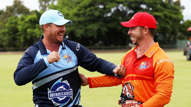 The Barrier Reef Big Bash starts this Friday night, with Halpin Hurricanes and Piccones Badgers to do battle at Griffiths Park. Brothers and Norths teammates Mitchell and Angus Warnock will be going up against each other for the first time since the backyard. Picture: Stewart McLean