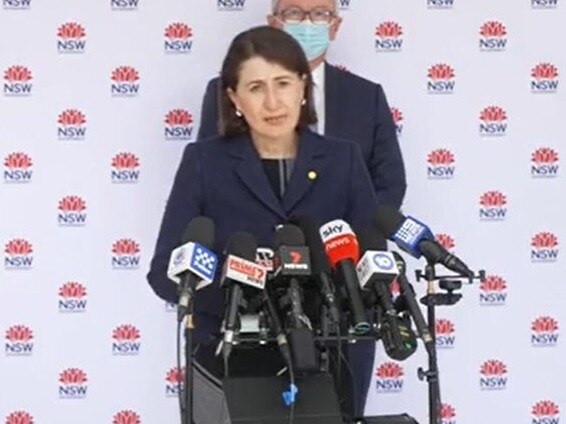 Gladys Berejiklian at Thursday’s announcement. Picture: Supplied