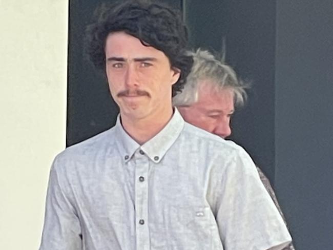 Bradley White, 19. of Lake Munmorah, leaving Wyong Local Court after pleading guilty to a home invasion and failing to leave Wyong Leagues Club. Picture: NewsLocal