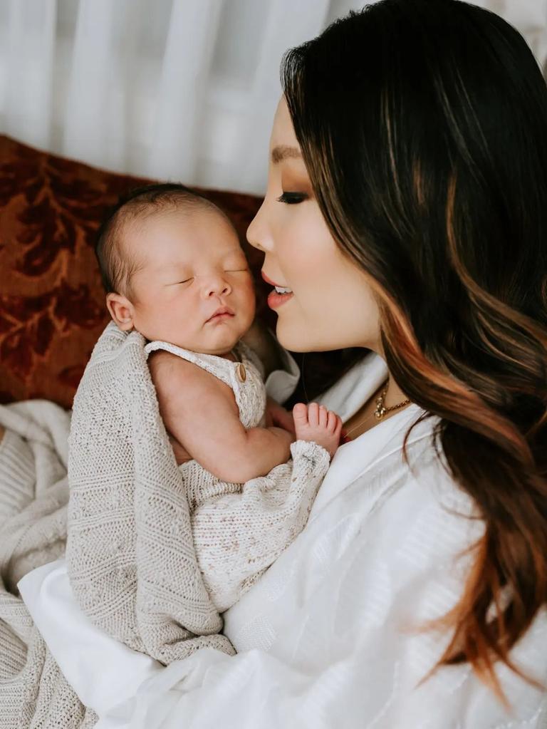 Singer Dami Im and her son Harrison Kim.