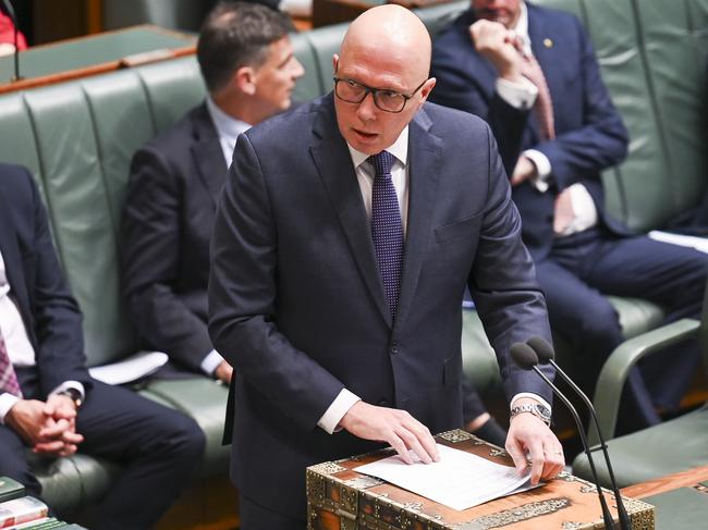 CANBERRA, Australia - NewsWire Photos - August 22, 2024: Leader of the Opposition Peter Dutton during Question Time at Parliament House in Canberra. Picture: NewsWire / Martin Ollman