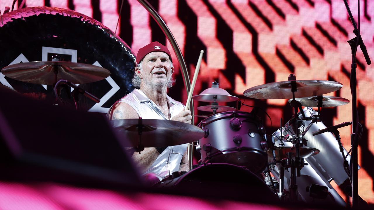 Chad Smith on stage in Sydney. Picture: Jonathan Ng