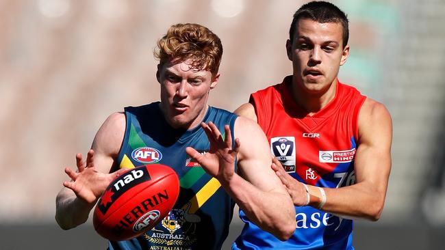 MELBOURNE, AUSTRALIA - APRIL 20: Matt Rowell of the NAB AFL Academy in action during the NAB AFL Academy v Casey match at the MCG on April 20, 2019 in Melbourne, Australia. (Photo by Michael Willson/AFL Photos/Getty Images)