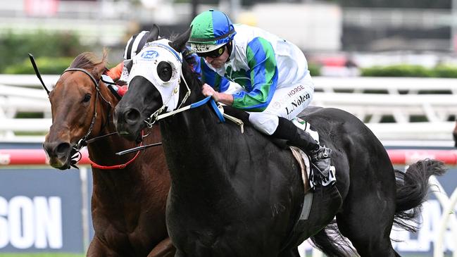 I Wish I Win exacts revenge on Bella Nipotina to win the Group 1 Kingsford Smith Cup for Luke Nolen. Picture: Grant Peters - Trackside Photography.