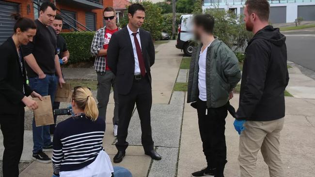 Dov Tenenboim at his arrest in Vaucluse. Picture: NSW Police