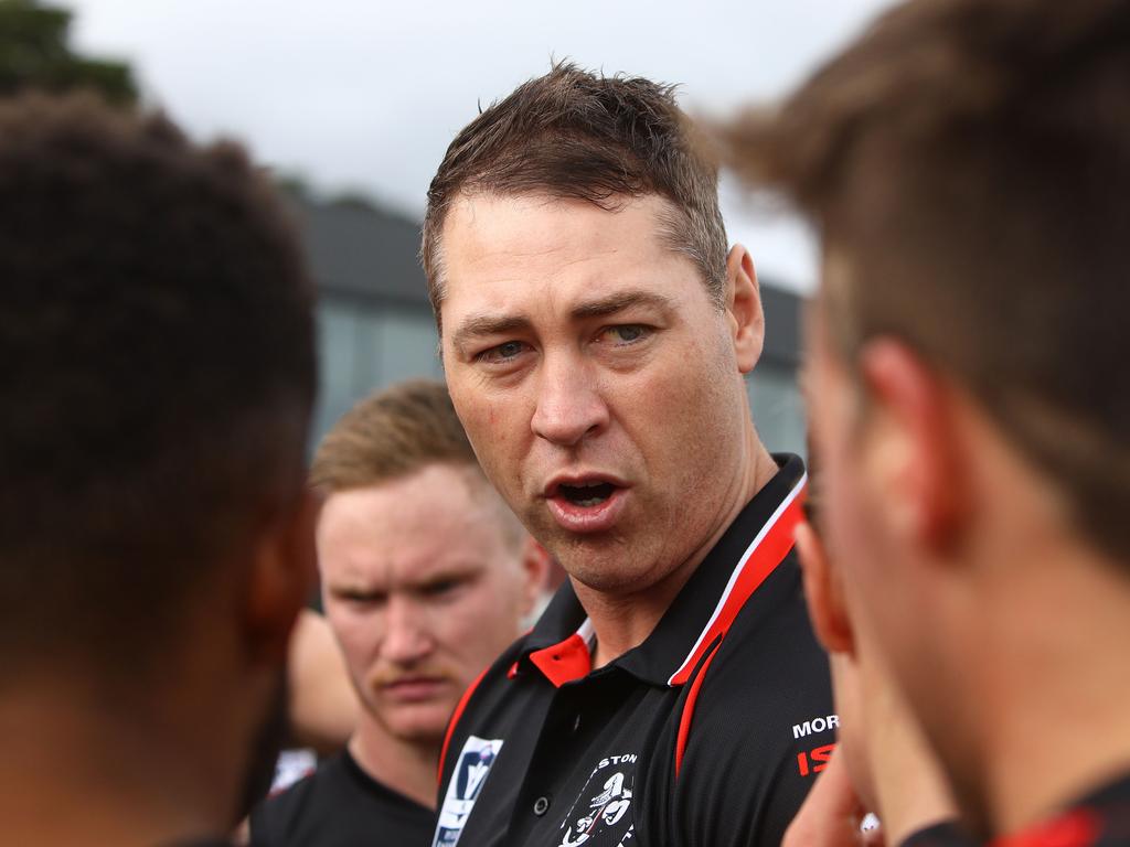 Adam Skrobalak was Frankston’s coach when they returned to the field. Picture: Graham Denholm/AFL Media/Getty Images