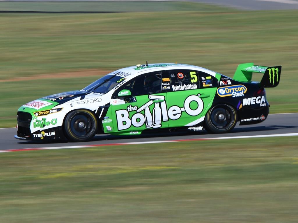 Mark Winterbottom from Tickford Racing seen during a practice session of the 2018 Virgin Australia Supercars Championship round at the OTR SuperSprint at The Bend Motorsport Park. AAP Image/David Mariuz