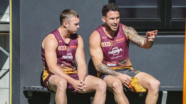 Turpin and Boyd are Brisbane’s makeshift halves combo. AAP Image/Glenn Hunt.