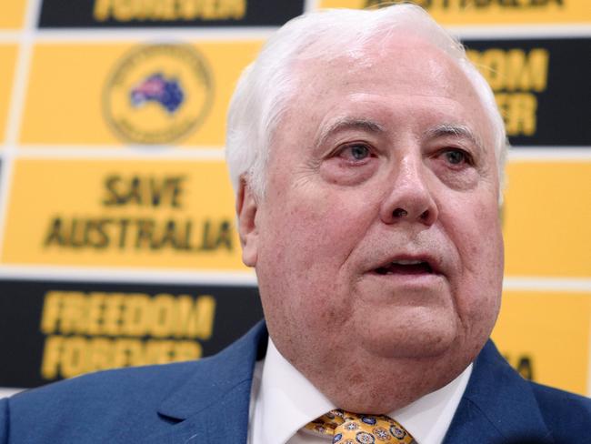 MELBOURNE, AUSTRALIA - NewsWire Photos October 12, 2022: UAP leader Clive Palmer is seen during a press conference in Melbourne.Picture: NCA NewsWire / Luis Ascui