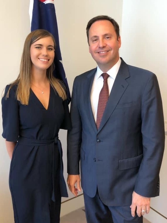 Brittany Higgins with Steven Ciobo.