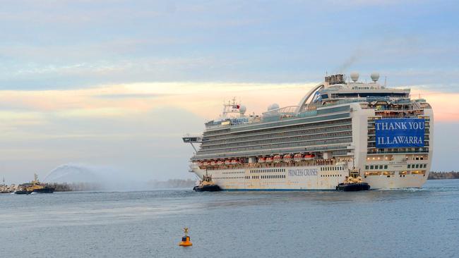 The Ruby Princess departs Port Kembla. Photo: Jeremy Piper