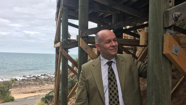 Marion Mayor Kris Hanna at the Hallett Cove boardwalk.