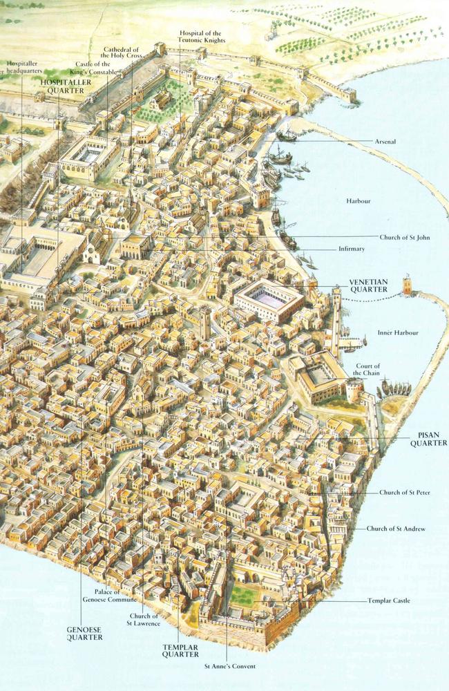 The city of Acre 800 years ago. Picture: National Geographic