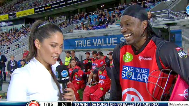 Chris Gayle received huge backlash after his comments to Mel McLaughlin in the 2016 BBL season.