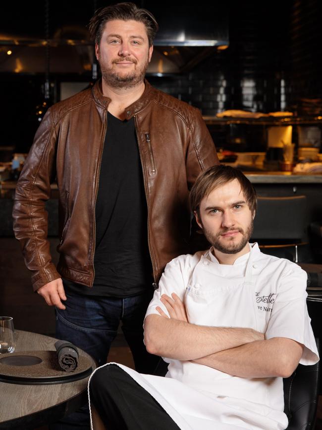 Restaurateur Scott Pickett and head chef Steve Nairn at Estelle by Scott Pickett. Picture: James Morgan