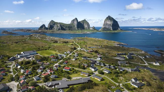 The dramatic landscape of Traena, Norway. Picture: Hurtigruten