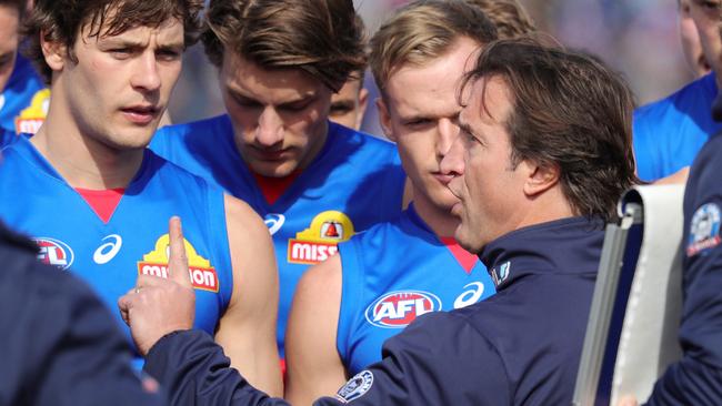 Luke Beveridge has guided the Dogs to eight wins in the second half of the season. Picture: Michael Klein