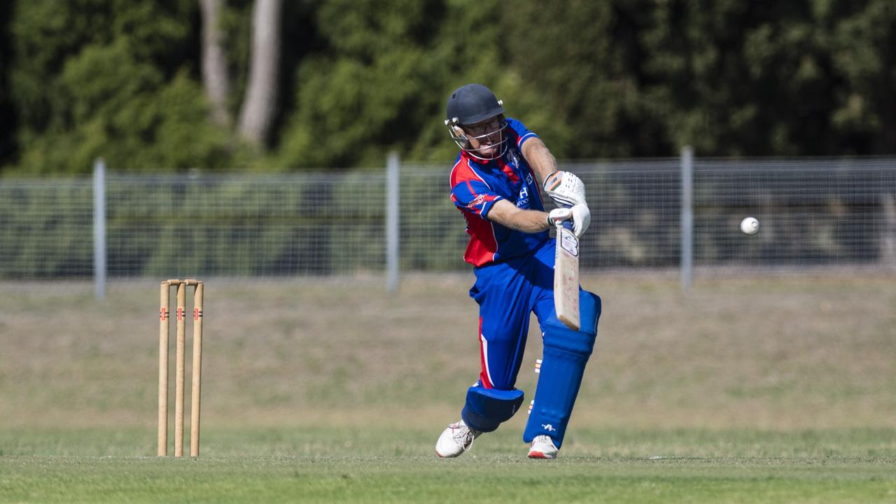 Brendan Galvin bats for Highfields against University. Picture: Kevin Farmer