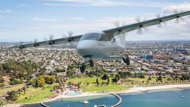 How a Skyportz aircraft might look flying over Geelong.