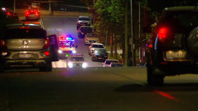 Ambulance transport an Australian burns victim to Concord Hospital's Burns Unit early this morning after being flown home from New Zealand in a medevac plane. Picture: Rob Quee