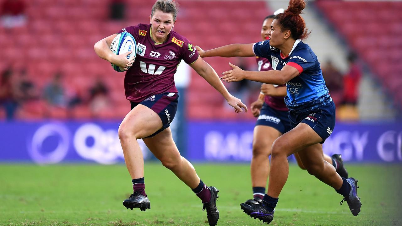 REDS ROOKIE: Briana Dascombe (left) debuted for the Queensland Reds against the Melbourne Rebels at Suncorp Stadium on April 2. Picture: Getty Images