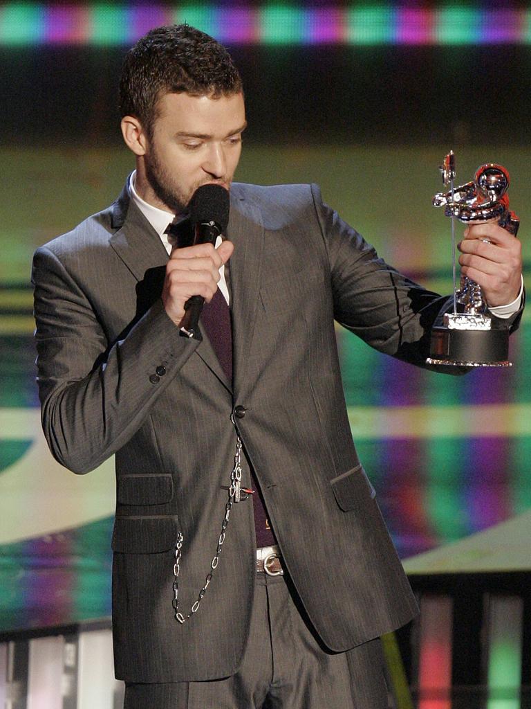 Timberlake onstage at the 2007 MTV Video Music Awards. Picture: Mark J. Terrill/AP