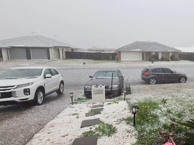 A massive hailstorm hits Cambooya, southwest of Toowoomba. Picture: Alyce Nelligan