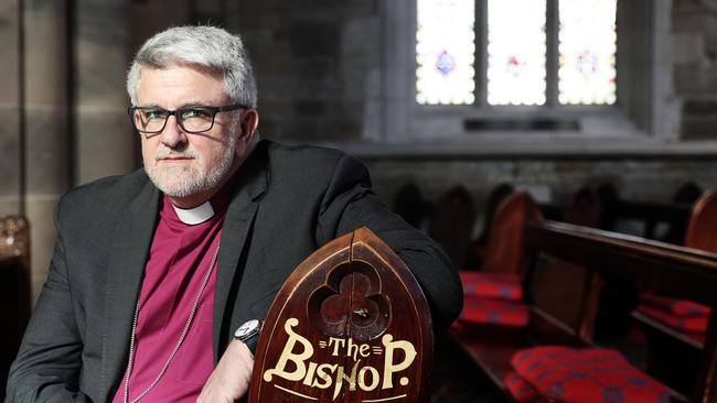 Anglican Bishop of Tasmania, the Right Reverend Richard Condie releases a list of preliminary properties to be considered for sale as part of the Church’s proposal for funding Redress. Picture: LUKE BOWDEN