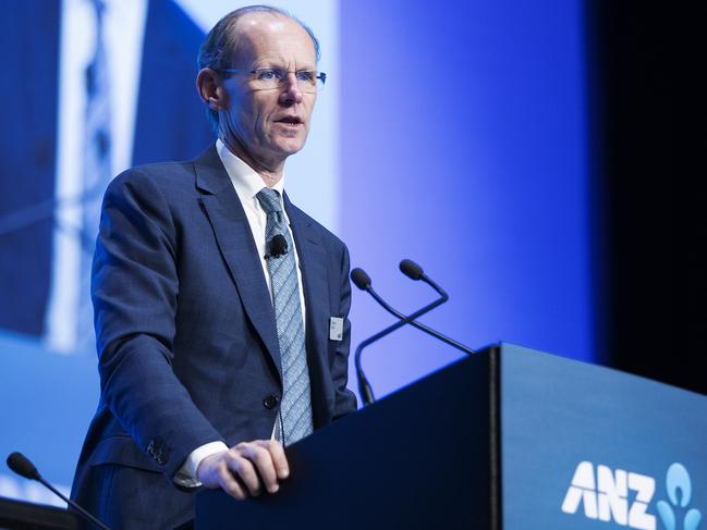 ANZ CEO Shayne Elliott addressing shareholders at the companyÕs AGM. Brisbane Convention & Exhibition Centre, Glenelg St, South Brisbane, 17th of December 2019. (AAP Image/Attila Csaszar)