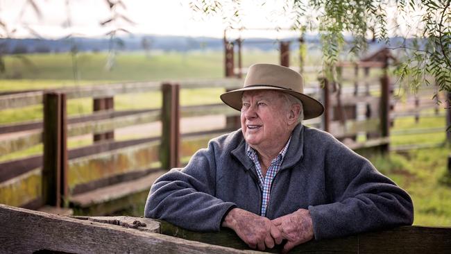 Former federal National Party heavyweight Peter Nixon on his farm in Orbost.