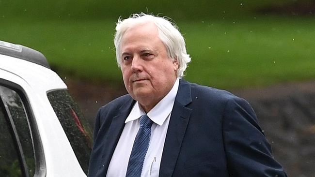 Businessman Clive Palmer arrives at the Supreme Court in Brisbane, Tuesday, March 6, 2018. Mr Palmer is representing himself as liquidators of Queensland Nickel attempt to freeze some of his assets. (AAP Image/Dan Peled) NO ARCHIVING