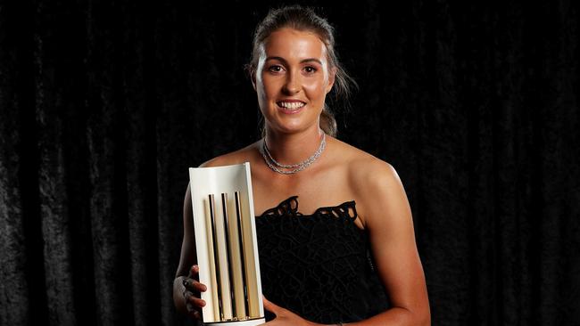 Tayla Vlaeminck was awarded the Betty Wilson Young Cricketer of the Year award in 2020. Photo by Graham Denholm/Getty Images