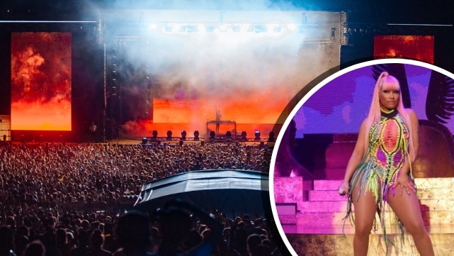 FOMO arrives in Parramatta this weekend. Picture: Mitch Lowe. Inset: Nicki Minaj in Brisbane. Picture: Mike Wallace